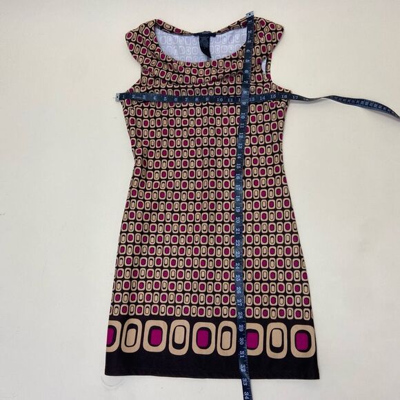 Alyn Paige Boat Neck Sleeveless A-line Dress Size S Geometric Multicolor - Picture 7 of 7